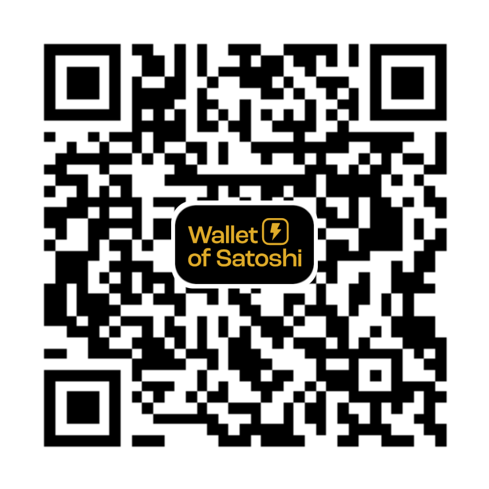Wallet of Satoshi Bitcoin Lightning tip QR code